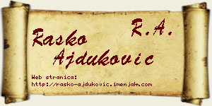 Raško Ajduković vizit kartica